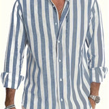 Camisa de rayas de algodón premium para Hombre
