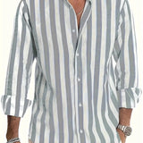 Camisa de rayas de algodón premium para Hombre
