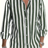 Camisa de rayas de algodón premium para Hombre