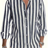 Camisa de rayas de algodón premium para Hombre
