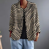 Hazel | Randig Öppen Blazer