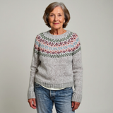 Florence | Fair Isle-tröja med blommigt ok
