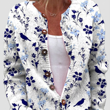 Brigitte™ | Cardigan med fåglar och blommor