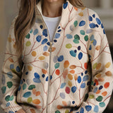 Claudia™ | Cardigan med akvarellblad