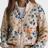 Imogene – Cardigan med botaniskt bladmönster