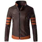 Chaqueta de Cuero Rayada Elegante