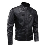 Chaqueta de Cuero con Numerosos Bolsillos