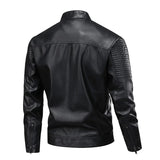 Chaqueta de Cuero con Numerosos Bolsillos