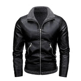 Chaqueta de Cuero Elegante con Forro de Forro Polar