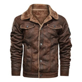 Chaqueta de Cuero Fleece Elegante y Cálida
