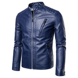 Chaqueta de Cuero Elegante con Cuello Alto