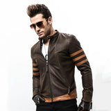 Chaqueta de Cuero Rayada Elegante