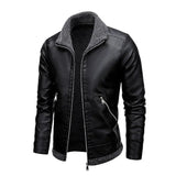 Chaqueta de Cuero Elegante con Forro de Fleece