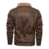 Chaqueta de Cuero Elegante y Cálida con Forro de Fleece
