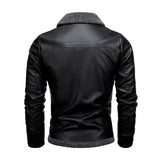Chaqueta de Cuero Elegante con Forro de Fleece