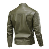 Chaqueta de Cuero con Numerosos Bolsillos