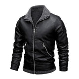 Chaqueta de Cuero Elegante con Forro de Forro Polar