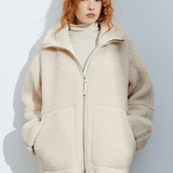 Elsie | Teddyjacka i fleece med dragkedja