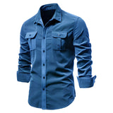 Camisa casual de algodón premium para Hombre – Rojo