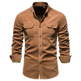 Camisa casual de algodón premium para Hombre – Rojo