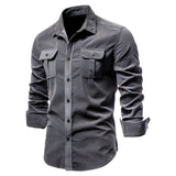 Camisa casual de algodón premium para Hombre – Rojo