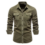 Camisa casual de algodón premium para Hombre – Rojo