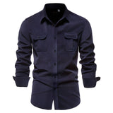 Camisa casual de algodón premium para Hombre – Rojo