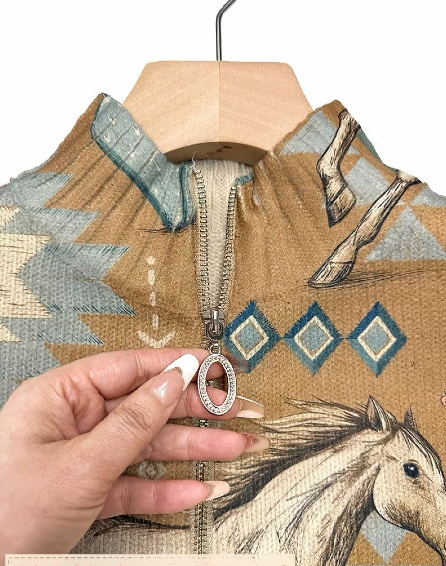 Perpetua – Cardigan med dragkedja och kaktusmönster – bild 3