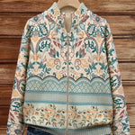 Sybilla™ – Cardigan med botanisk bård i vintagestil – bild 2