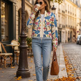 Heike™ | Cardigan med Folklore-blommor