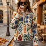 Heike™ | Cardigan med Folklore-blommor