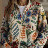 Heike™ | Cardigan med folkkonst-blommor