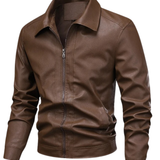 Chaqueta de Cuero Elegante y Cortaviento