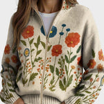 Wrenna – Cardigan med dragkedja och ängsblommor