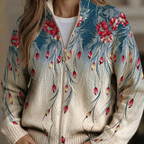 Franziska™ | Cardigan med fjädrar och blommor