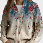 Zillah – Cardigan med påfågelsfjädrar i ombré